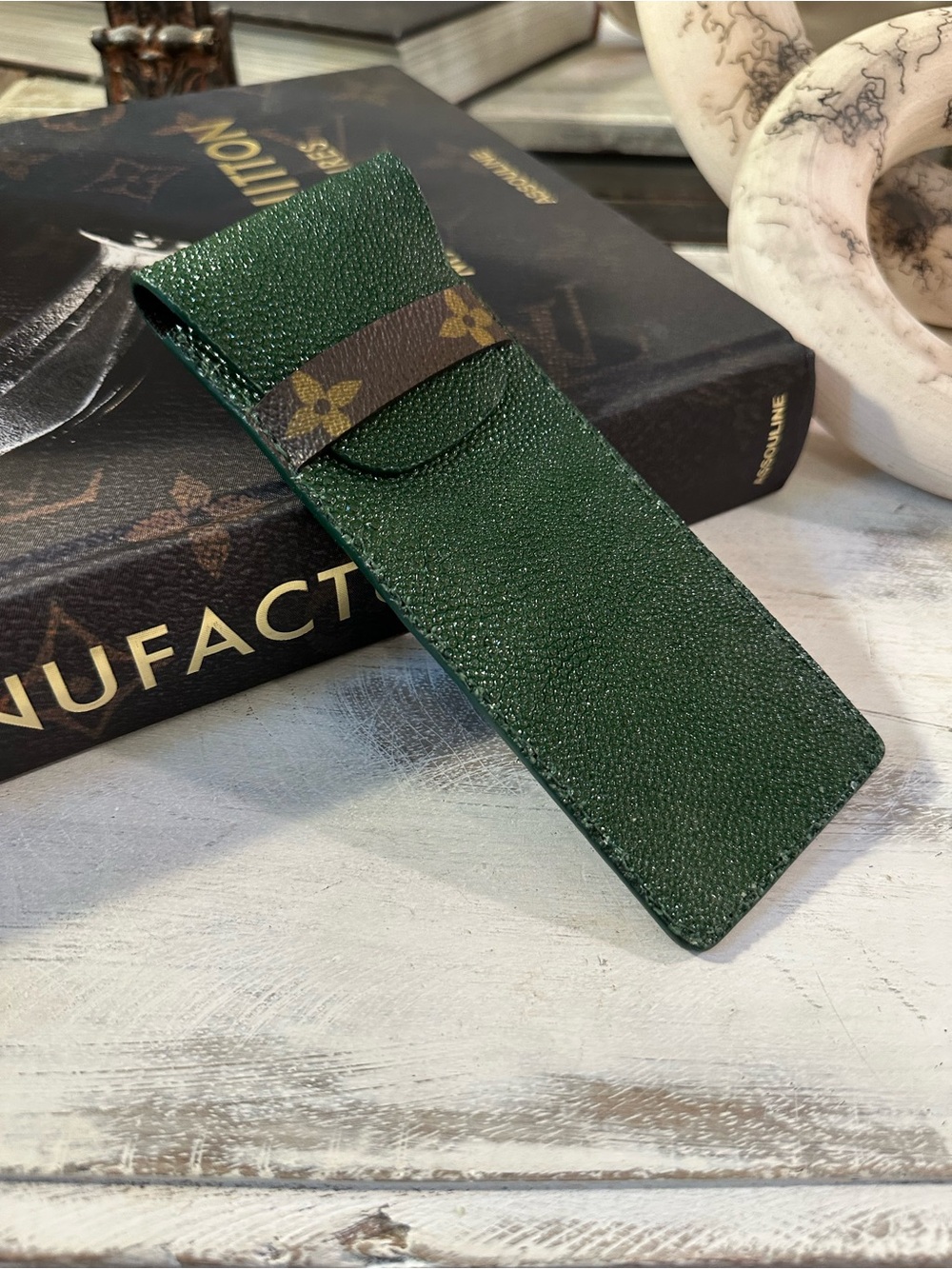 One of a kind Stingray pen case & canvas interior
